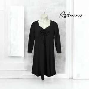 NWOT, Reitmans, Black Dress with Lace-Up Detail, XL